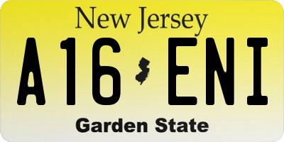 NJ license plate A16ENI