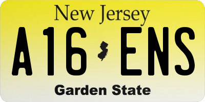 NJ license plate A16ENS