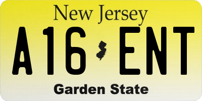 NJ license plate A16ENT