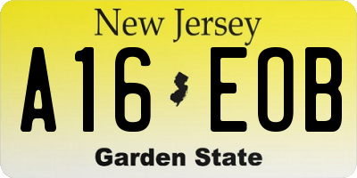 NJ license plate A16EOB