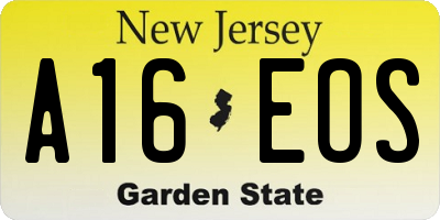 NJ license plate A16EOS