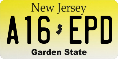 NJ license plate A16EPD