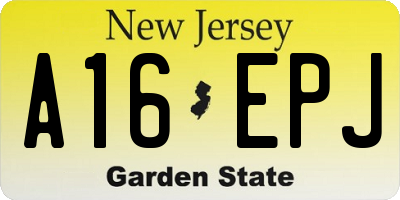 NJ license plate A16EPJ