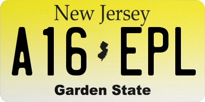 NJ license plate A16EPL