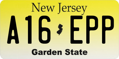 NJ license plate A16EPP