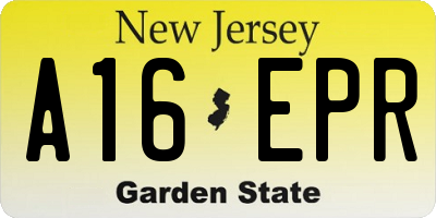 NJ license plate A16EPR