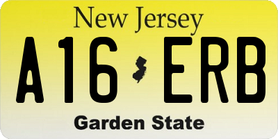 NJ license plate A16ERB