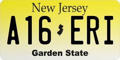 NJ license plate A16ERI