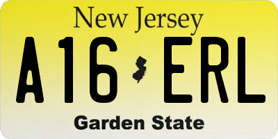 NJ license plate A16ERL