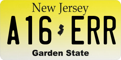 NJ license plate A16ERR