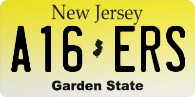 NJ license plate A16ERS