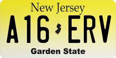 NJ license plate A16ERV