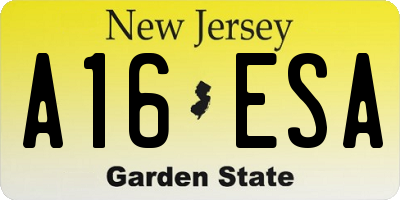 NJ license plate A16ESA