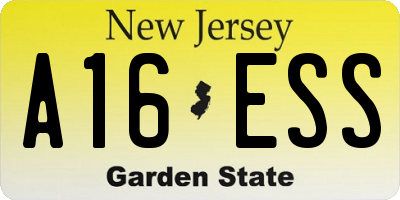 NJ license plate A16ESS