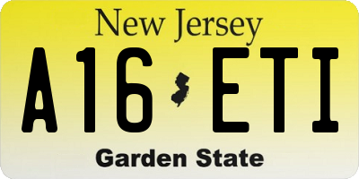 NJ license plate A16ETI