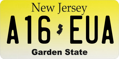 NJ license plate A16EUA