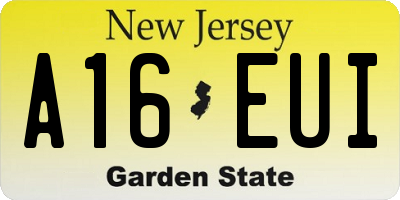 NJ license plate A16EUI