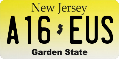 NJ license plate A16EUS