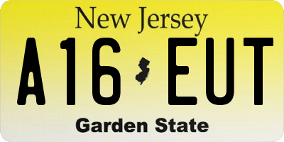 NJ license plate A16EUT