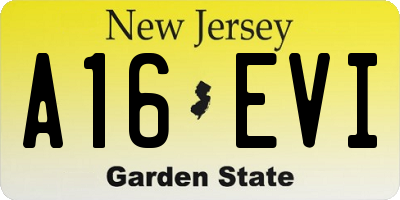NJ license plate A16EVI
