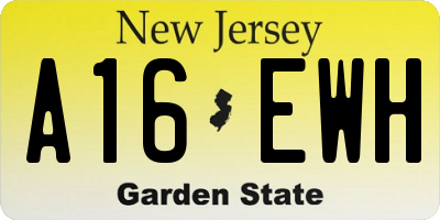 NJ license plate A16EWH