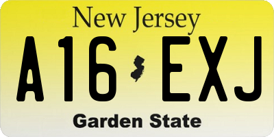 NJ license plate A16EXJ