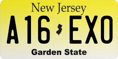 NJ license plate A16EXO