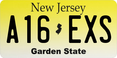 NJ license plate A16EXS