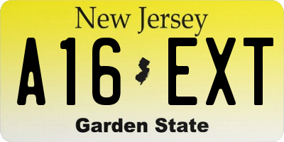 NJ license plate A16EXT