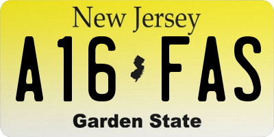 NJ license plate A16FAS