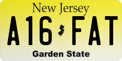 NJ license plate A16FAT