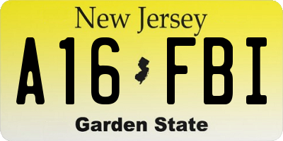 NJ license plate A16FBI