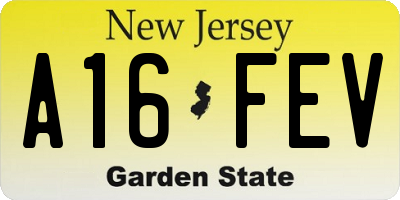 NJ license plate A16FEV