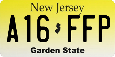 NJ license plate A16FFP