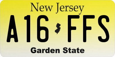 NJ license plate A16FFS