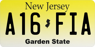 NJ license plate A16FIA