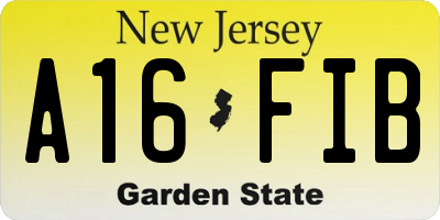 NJ license plate A16FIB