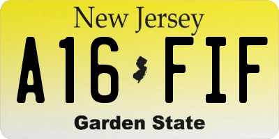 NJ license plate A16FIF