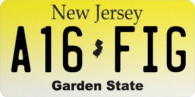NJ license plate A16FIG