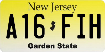 NJ license plate A16FIH