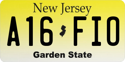 NJ license plate A16FIO