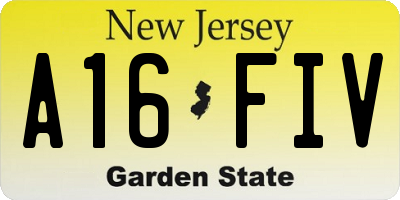NJ license plate A16FIV