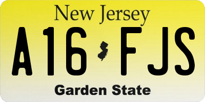 NJ license plate A16FJS
