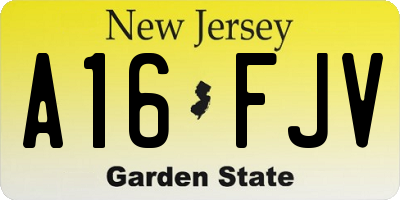 NJ license plate A16FJV