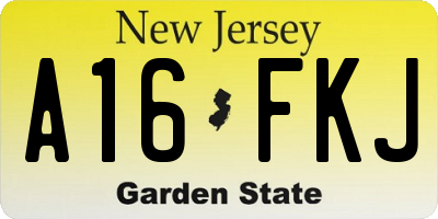 NJ license plate A16FKJ