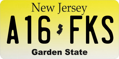 NJ license plate A16FKS