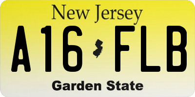 NJ license plate A16FLB