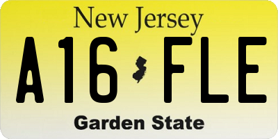 NJ license plate A16FLE