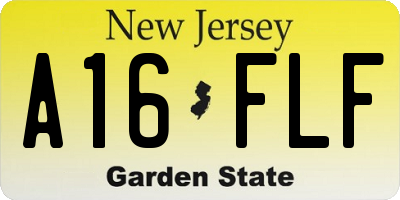 NJ license plate A16FLF