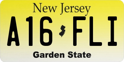 NJ license plate A16FLI